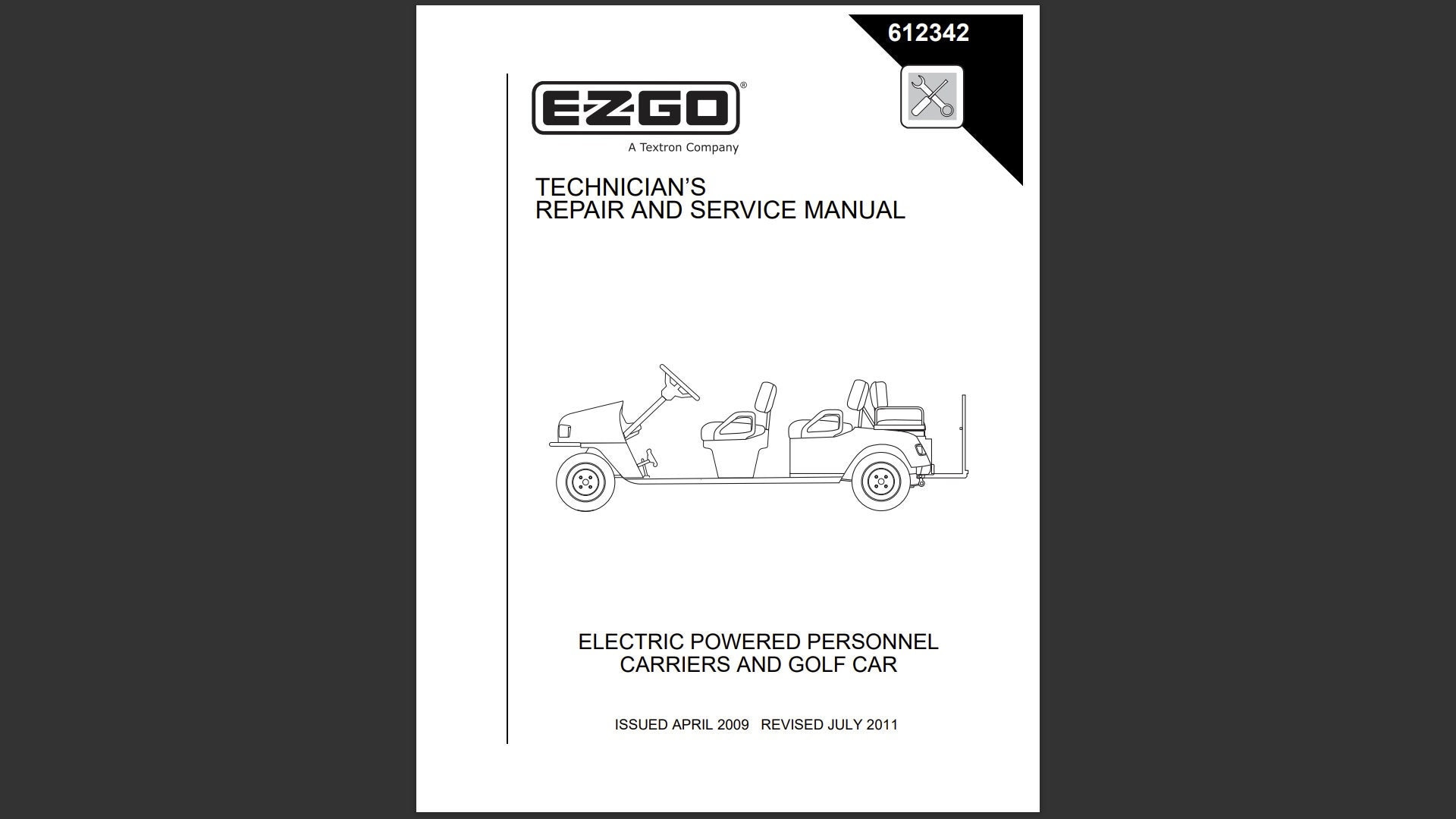 Service Repair Manual 2007 2008 2009 2010 2011 EZ-GO Txt Gas Golf Cart Pdf Download 605586 - Etsy