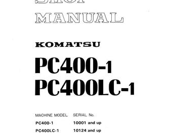 Komatsu PC400-1, PC400LC-1 Shop Manual Excavator PDF Download Service Repair