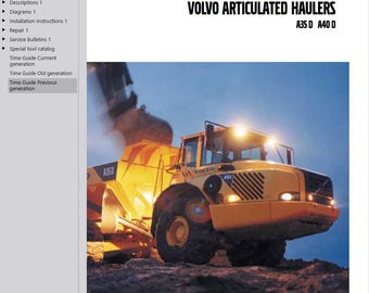 Volvo A35D Articulated Haulers Dump Truck ADT Service Repair Workshop Manual PDF Download
