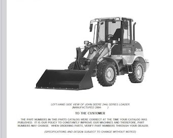 PARTS Catalog - 244J 4WD Wheel Loader John Deere Parts Catalog PC9370 Parts Manual PDF Download