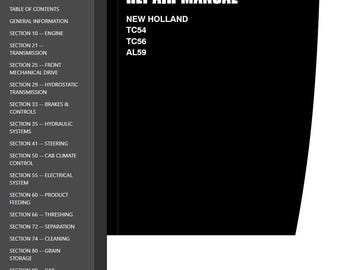 TC54 TC56 AL59 Combine Harvesters Holland Service Repair Manual PDF Download