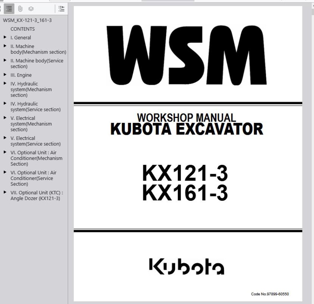 Kubota KX121-3, KX161-3 EXCAVATOR Workshop Service Repair Manual