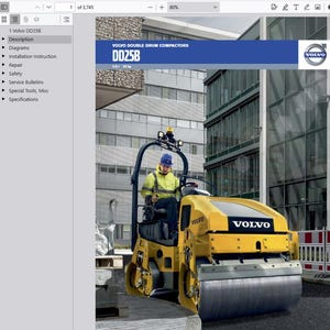 Volvo DD25B Drum Compactor Service Repair Workshop Manual PDF Download