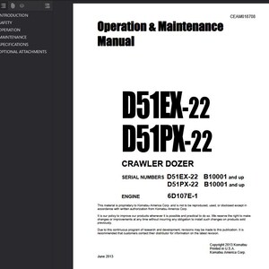 Komatsu D51EX-22 D51PX-22 Shop Manual BullDozer PDF Download Service Repair Operation Maintenance bild 3