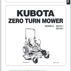 Operators - ZD1011 ZD1021 Kubota Zero Turn Mower Maintenance Manual Pdf Download