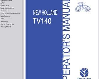 Operators - TV140 Tractors New Holland Owners Operation Manual PDF Download