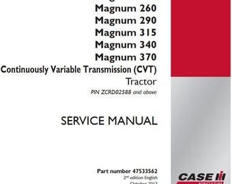 Case Magnum 235, 260, 290, 315, 340, 370 CVT Tractors Complete Service Shop Repair Manual pdf Download