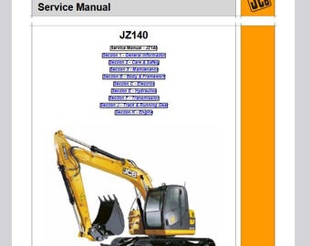 JCB JZ140 Service Manual for Tracked Excavator Download PDF