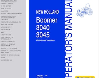 Operators - 3040 3045 Boomer Tractors New Holland Owners Operation Manual PDF Download