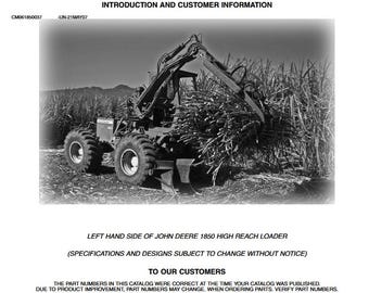 PARTS - 1850 High Reach Loader Parts Catalog PC9615 John Deere Parts Manual PDF Download