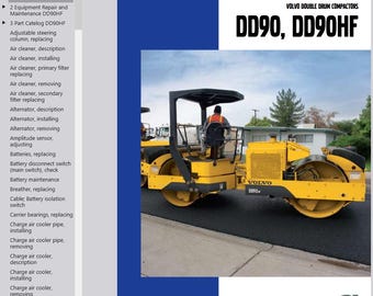 Volvo DD90, DD90HF Drum Compactor Service Repair Workshop Manual and Parts Catalog PDF Download