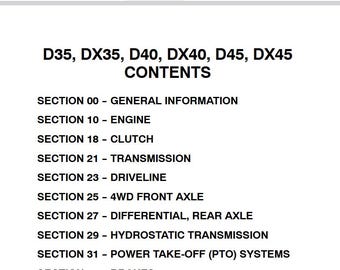 Case D35, DX35, D40, DX40, D45, DX45 Tractors Service Shop Repair Manual pdf Download