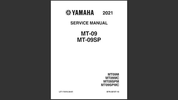 2021 Yamaha MT-09 Service Manual MT-09SP Repair Pdf Download - Etsy