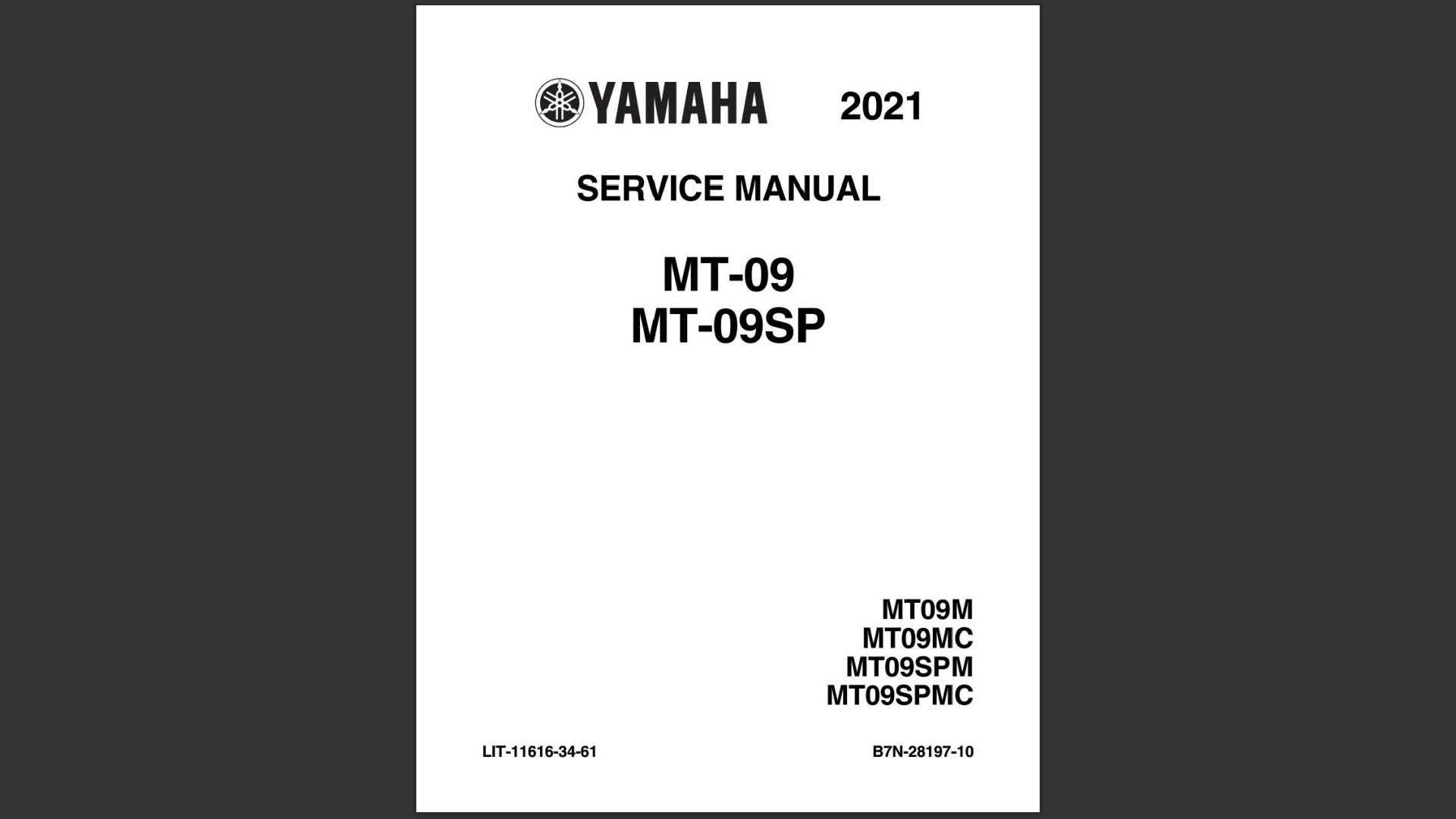 MT-09 〜2023 サービスマニュアル Yamaha 2023 MT-09 SP Service Manual