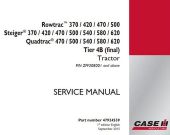 Case Rowtrac Steiger Quadtrac 370, 420, 470, 500, 540, 580, 620 Tier 4B Tractors Service Shop Repair Manual pdf Download