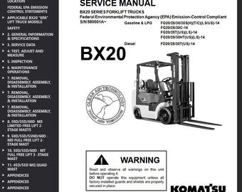 Komatsu FG25TLS-14, FG25ST-14, FG25STUS-14 Forklift Service Repair Manual PDF Download