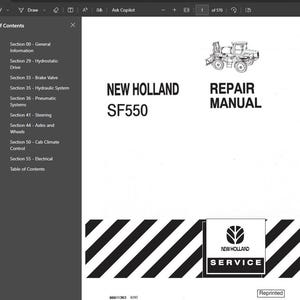 SF550 Sprayer New Holland Service Repair Manual PDF Download
