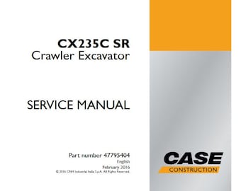 Case CX235C SR Crawler Excavator Service Shop Repair Manual pdf Download