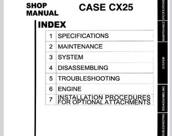 Case CX25 Excavator Service Shop Repair Manual pdf Download