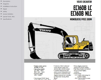 Volvo EC160B LC, EC160B NLC Excavator Service Repair Workshop Manual PDF Download