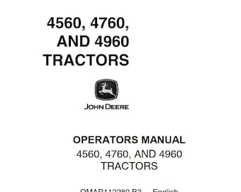 Operators - 4560 4760 4960 John Deere Tractors Owners Users Operations Manual PDF Download