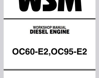 Kubota OC60-E2 and Kubota OC95-E2 Diesel Engine Service Workshop Manual PDF digital download