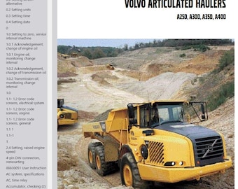 Volvo A40D Articulated Haulers Dump Truck ADT Service Repair Workshop Manual PDF Download