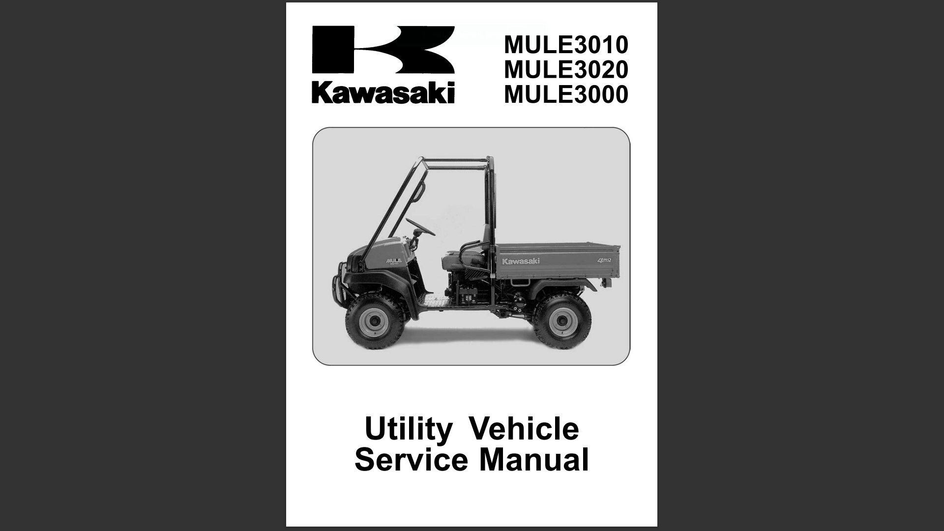 01-07 Manual de servicio para Mule 3000 3010 3020 Manual de reparación de Kawasaki 994-1262-07