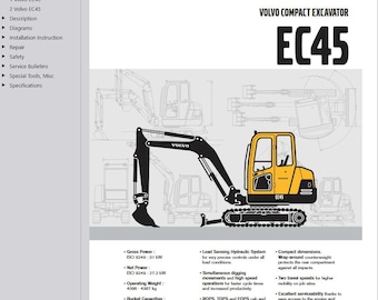 Volvo EC45 Mini Excavator Service Repair Workshop Manual PDF Download