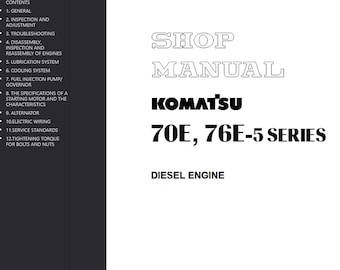 Komatsu 70E-76E-5 Series Diesel Engine Shop Manual PDF Download Service and Repair
