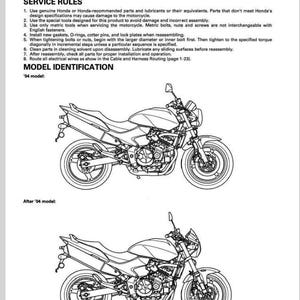 Honda Hornet CB600F 2003-2006 Service Repair Manual pdf Download