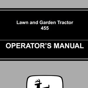 Operators - 455 Lawn and Garden Tractors Mowers John Deere Owners Users Operations Manual PDF Download