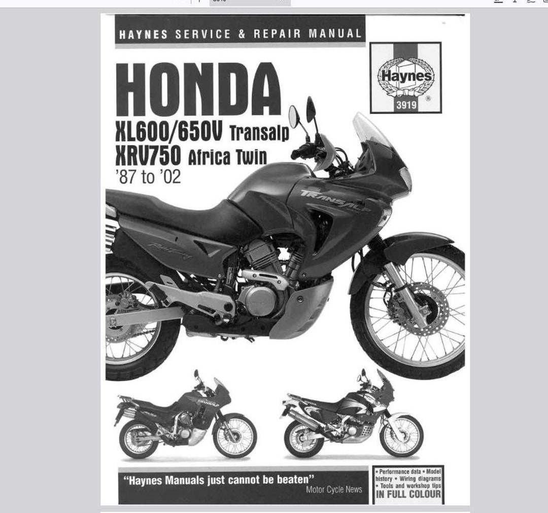 Honda XL600 650V Transalp XRV750 Africa Twin_87-02 Service