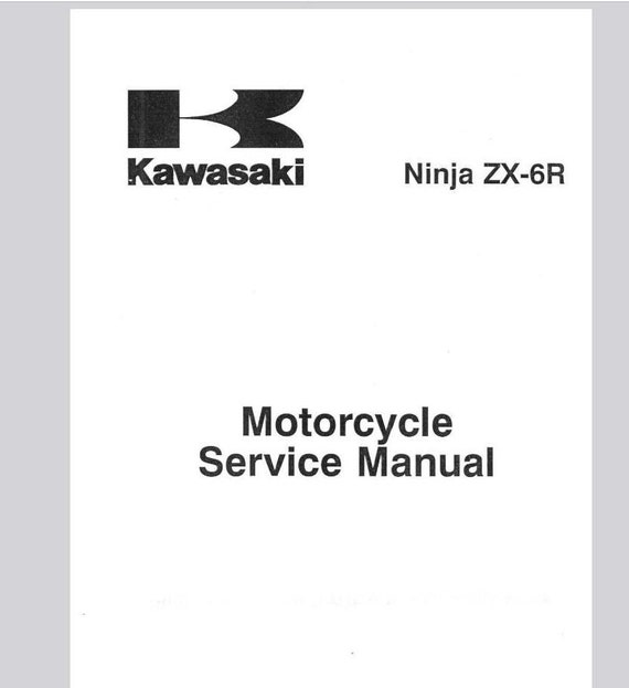 Kawasaki ZX6R 2000 2001 2002 Service Repair Manual Pdf Download - Etsy