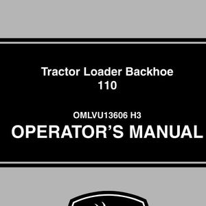 Operators - 110 Tractor Loader Backhoe John Deere Owners Users Operations Manual PDF Download