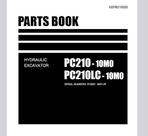 Komatsu PC210-10M0, PC210LC-10M0 Excavator Parts Catalog Manual