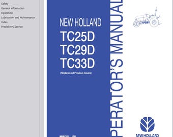 Operators - TC25D TC29D TC33D Tractors New Holland Owners Operation Manual PDF Download
