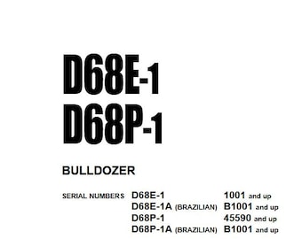 Komatsu D68E-1 D68P-1 Shop Manual BullDozer PDF Download Service Repair