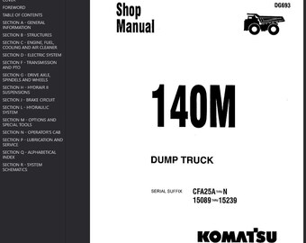 Komatsu 140M Shop Manual HaulPak Dump Truck PDF Download Service Repair