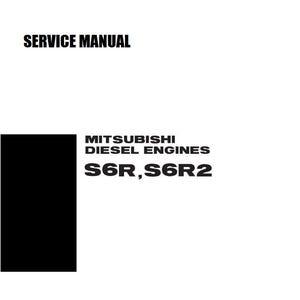 May include: Black and white service manual cover for Mitsubishi diesel engines, models S6R and S6R2.
