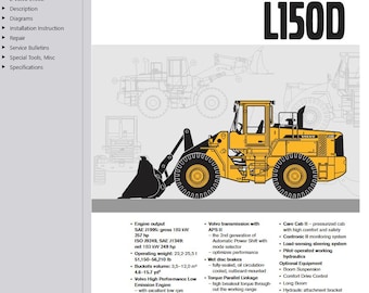 Volvo L150D Wheel Loader Service Repair Workshop Manual PDF Download