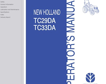 Operators - TC29DA TC33DA Tractors New Holland Owners Operation Manual PDF Download