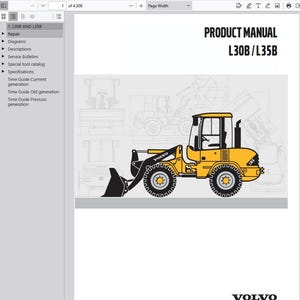 Volvo L30B and L35B Wheel Loader Service Repair Workshop Manual PDF Download