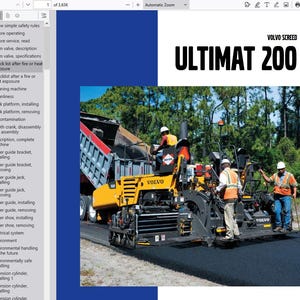 Volvo Ultimat 200 Screed Roller Service Repair Workshop Manual PDF Download