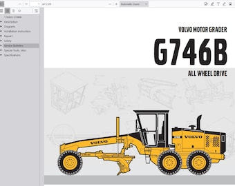 Volvo G746B Motor Grader Service Repair Workshop Manual PDF Download