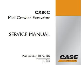 Case CX80C Midi Excavator Service Shop Repair Manual pdf Download