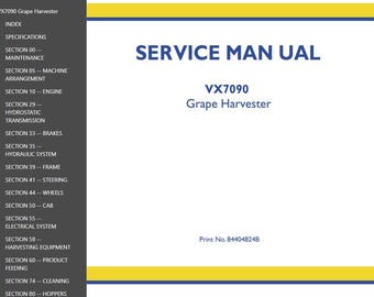 VX7090 Grape Harvester New Holland Service Repair Manual PDF Download