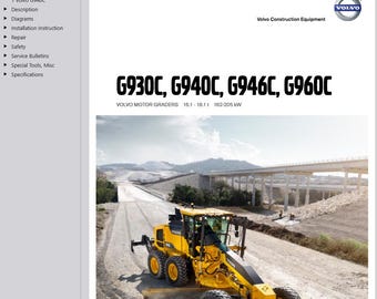 Volvo G940C Motor Grader Service Repair Workshop Manual PDF Download