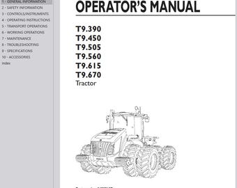 Operators - T9.390 T9.450 T9.505 T9.560 T9.615 T9.670 Tractors New Holland Owners Operation Manual PDF Download