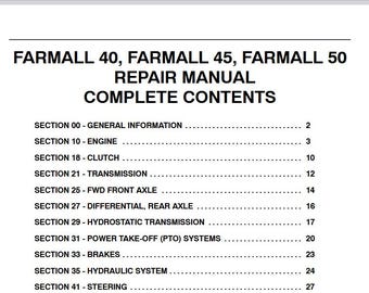 Case Farmall 40, 45, 50 Tractors Service Shop Repair Manual pdf Download